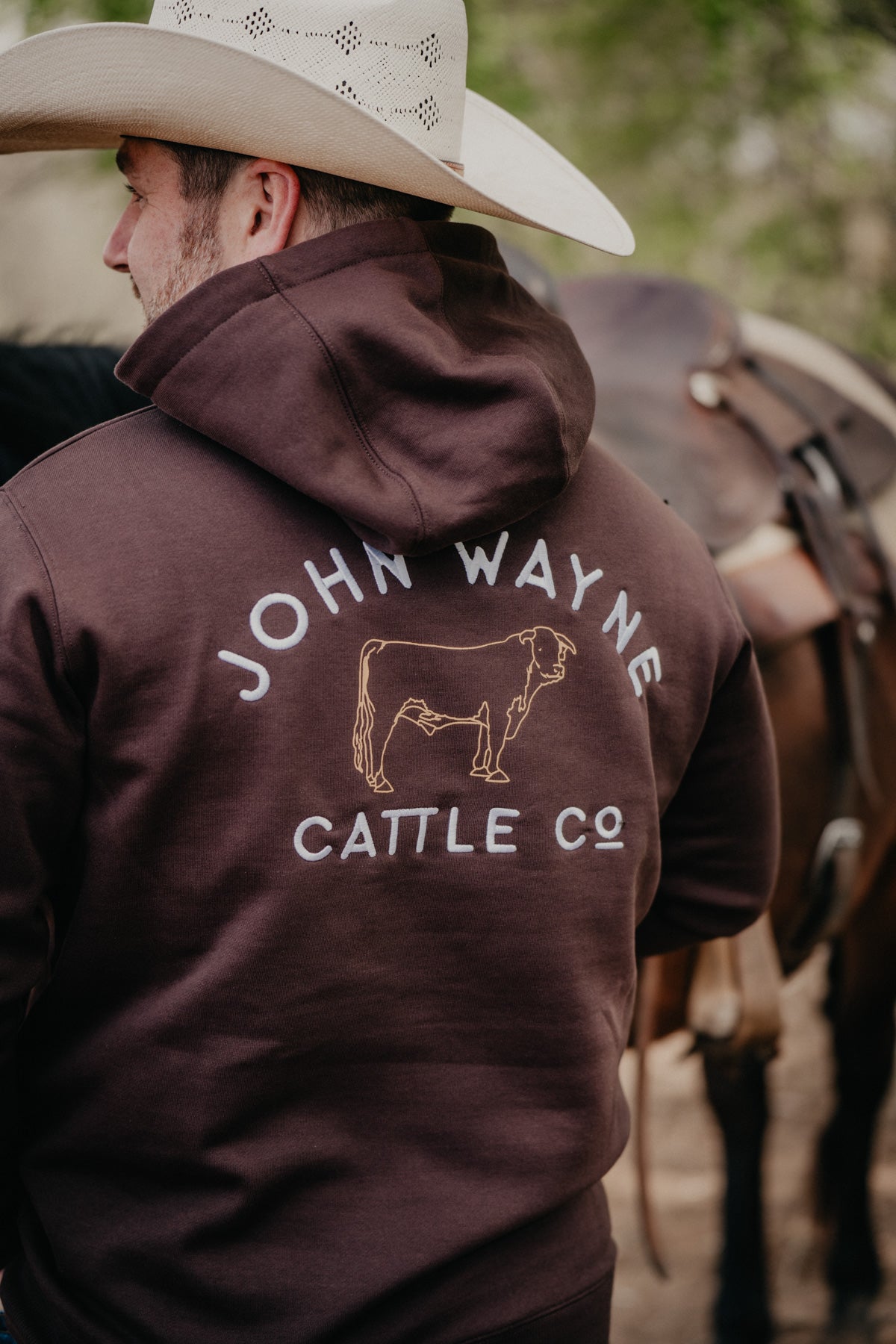 'JW Cattle Co.' Men's Hooey Chocolate Brown John Wayne Hoodie (S-XXL)