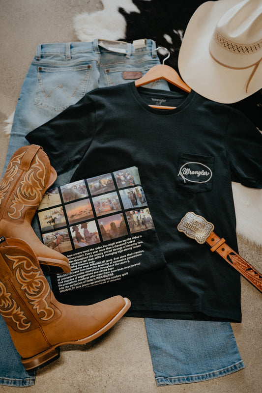 'Paul' Men's Wrangler Pocket Tee Rodeo Black (S-XXL)