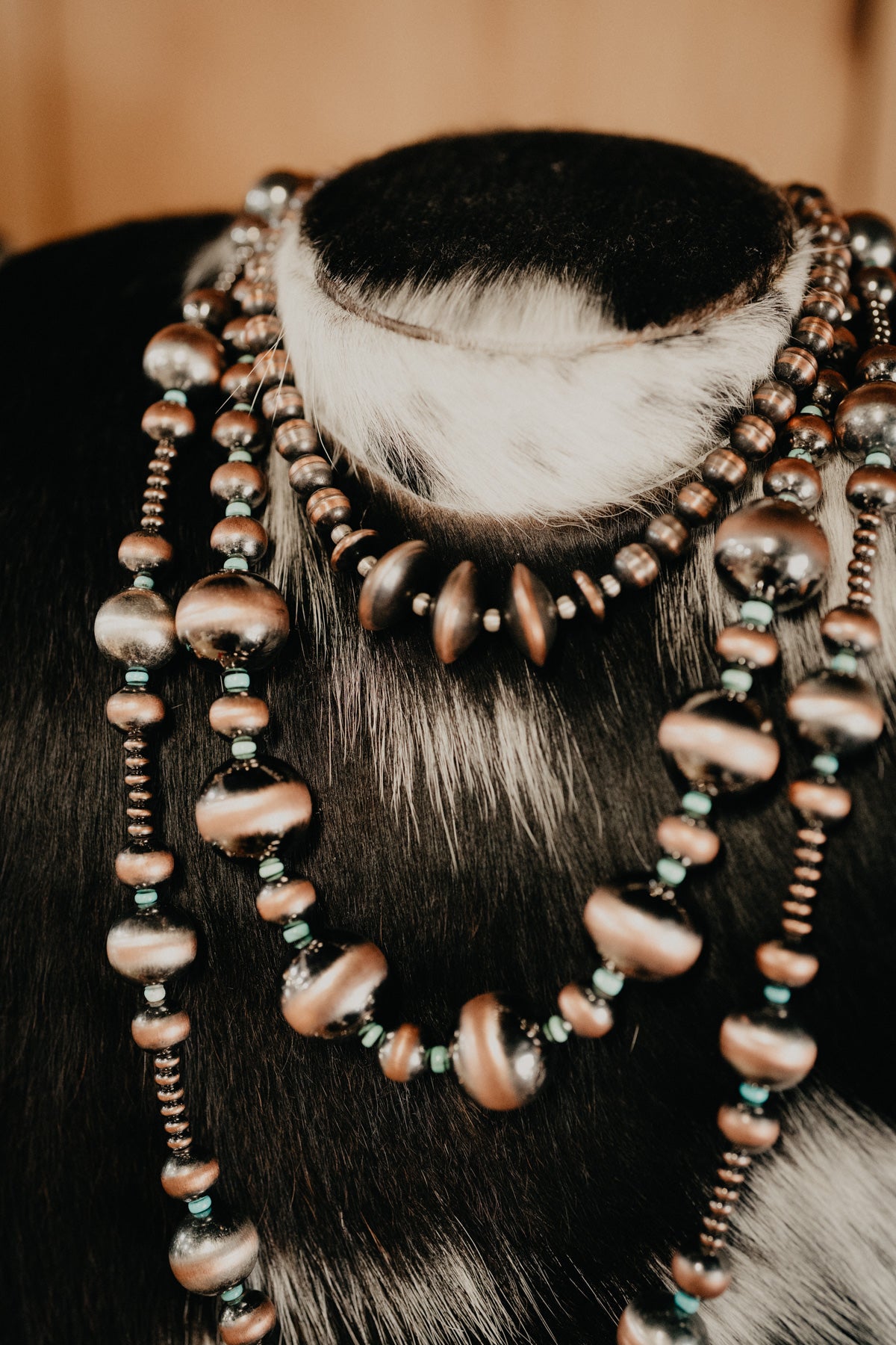 16” Copper Navajo Pearl Disk Necklace