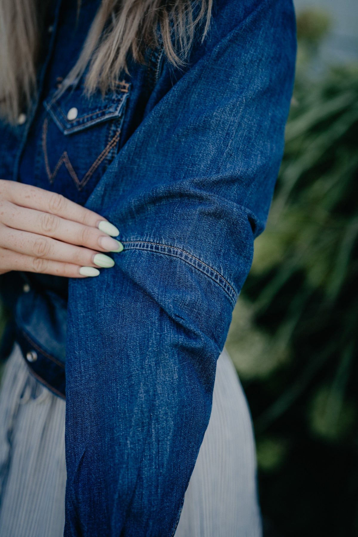 'Myrtle' Women's Long Sleeve Denim Snap by Wrangler