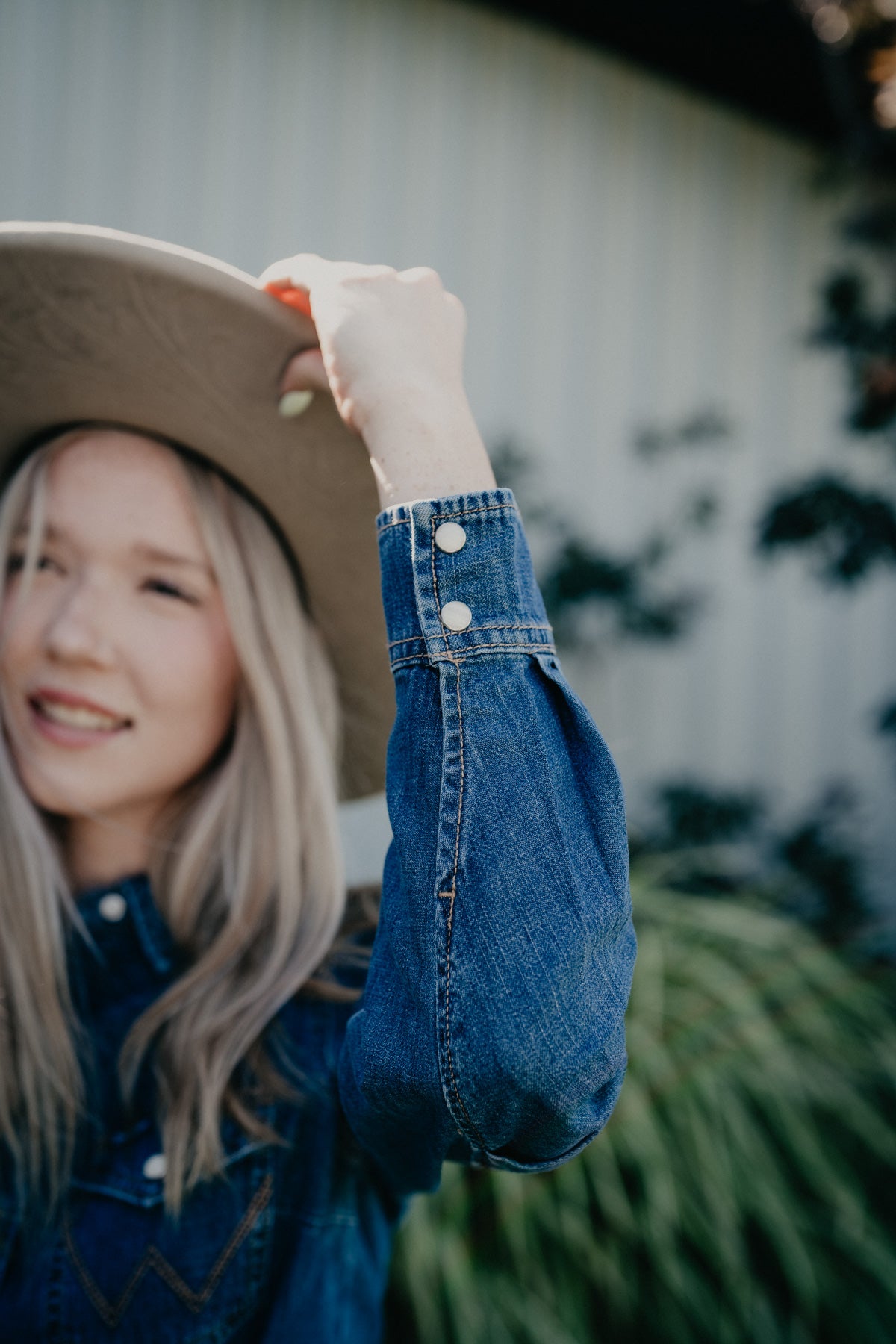 'Myrtle' Women's Long Sleeve Denim Snap by Wrangler