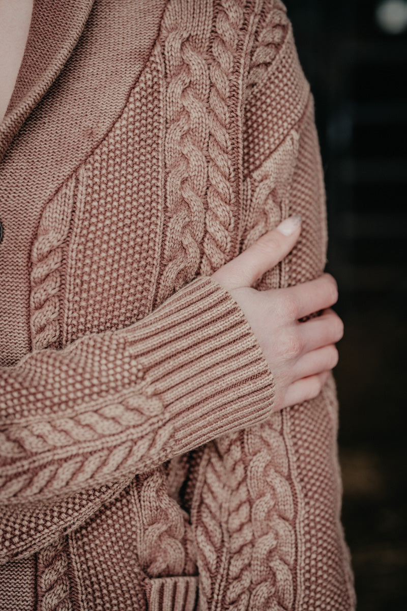 'Arley' Brown Cable Knit Cardigan by Howdy Hanny (S-XL)