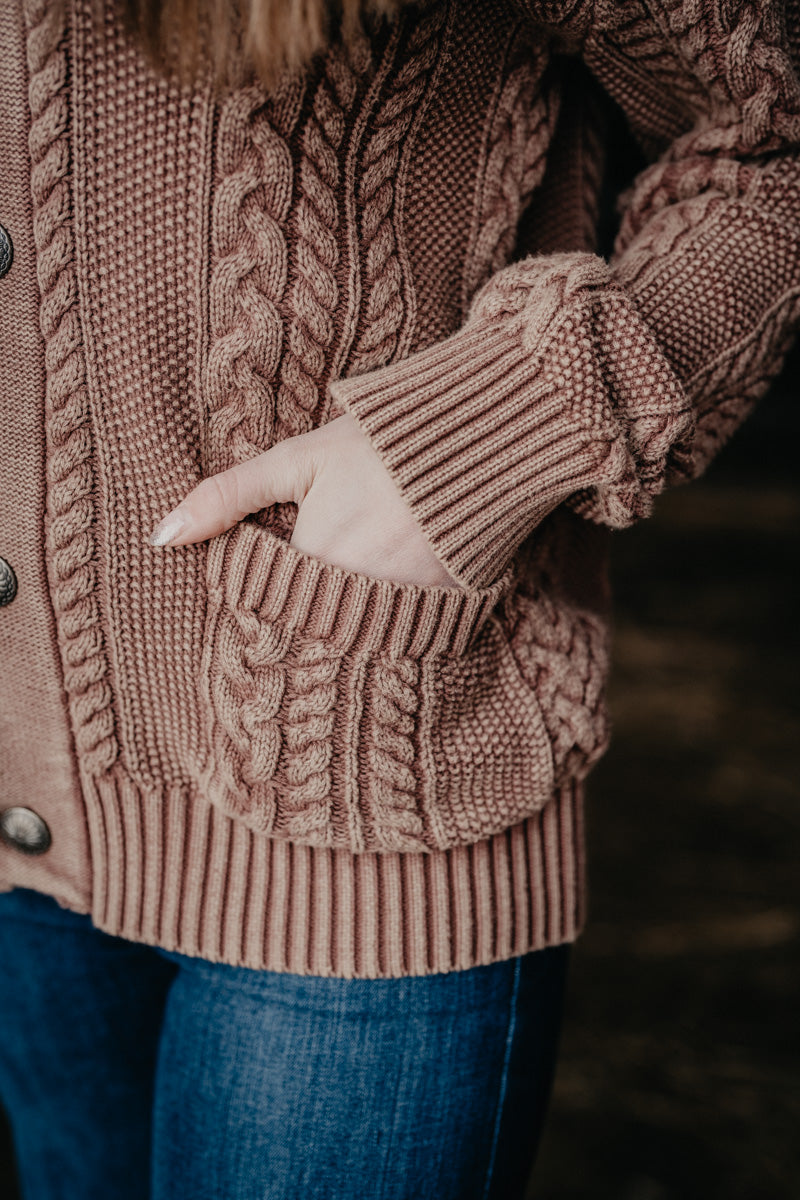 'Arley' Brown Cable Knit Cardigan by Howdy Hanny (S-XL)