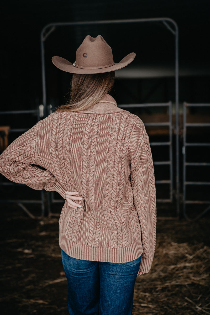 'Arley' Brown Cable Knit Cardigan by Howdy Hanny (S-XL)