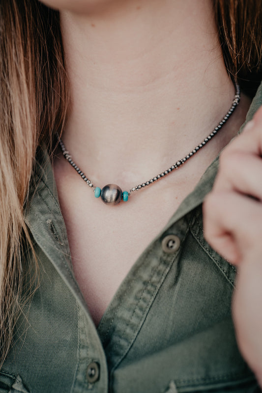 Navajo Pearl Turquoise Ball Necklace