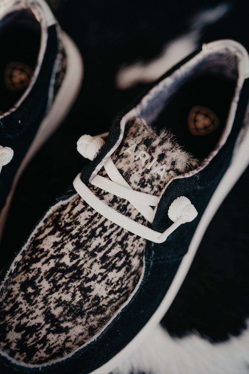 Women's Hilo Black Suede with Black & Wide Speckle Cowprint (6-11 B width)