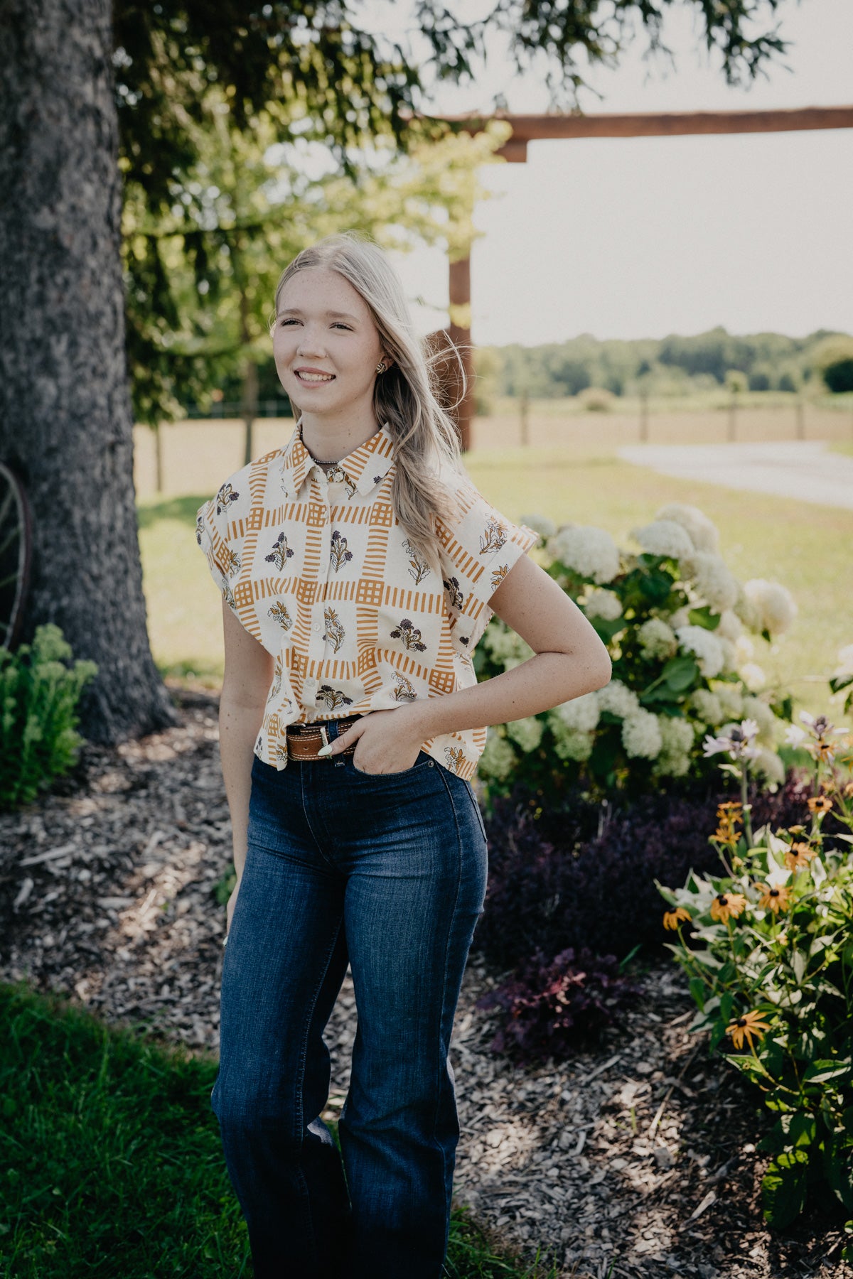 'Reese' Floral Block Print Camp Shirt (S - XXL)