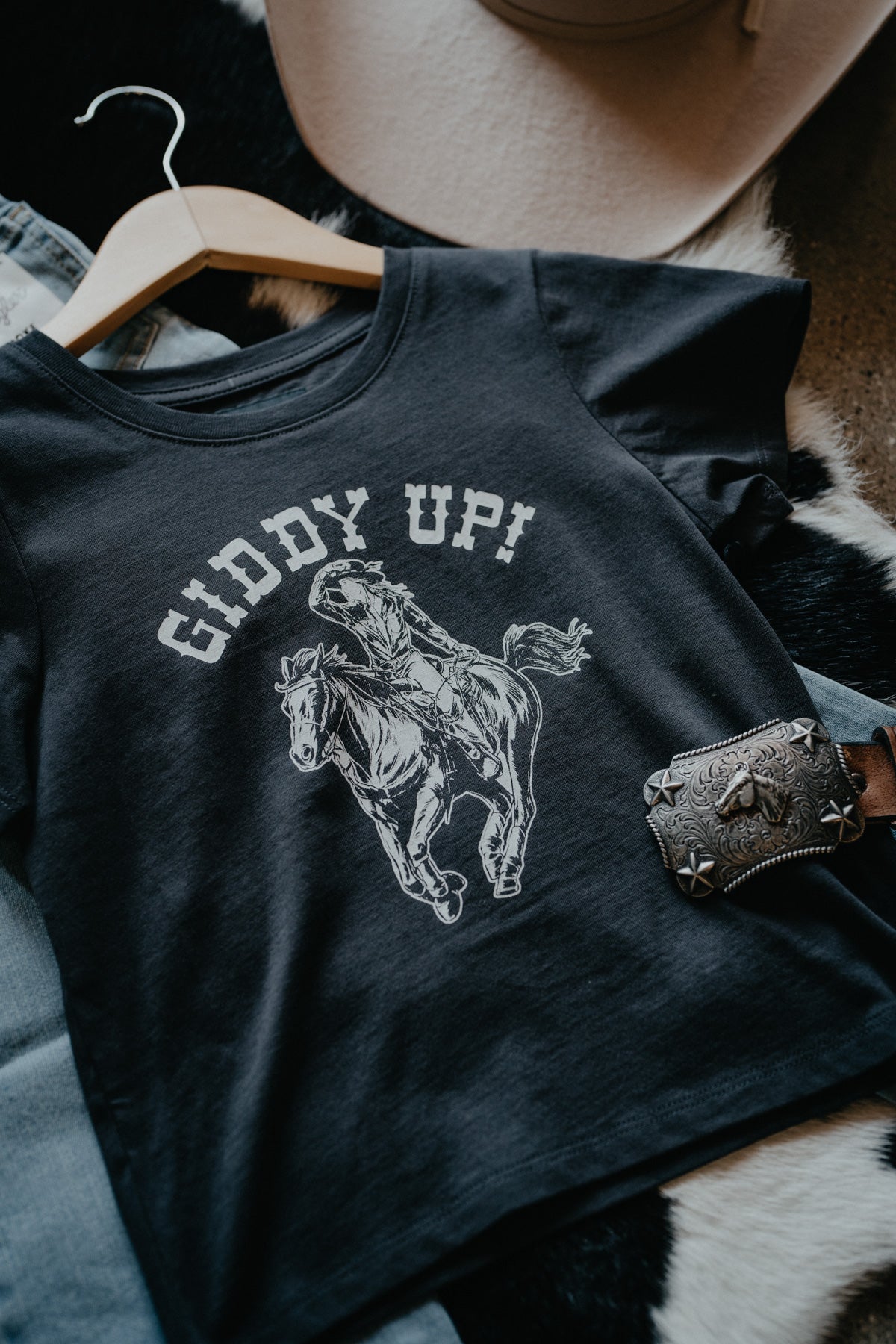 'Giddy Up Jr.' Girl's T-Shirt by Wrangler X Lainey Wilson