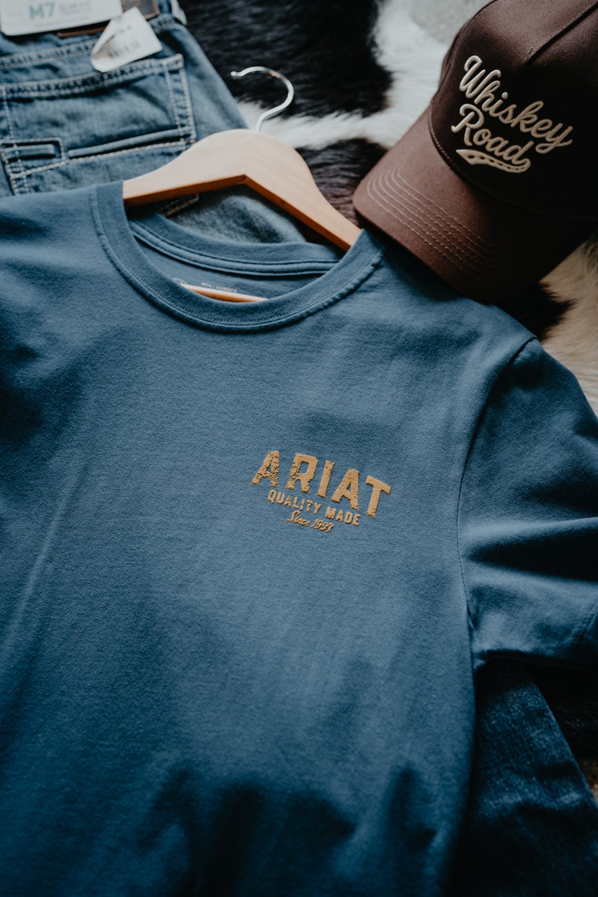 'Quality Wood' Men's Lake Blue T-Shirt by Ariat