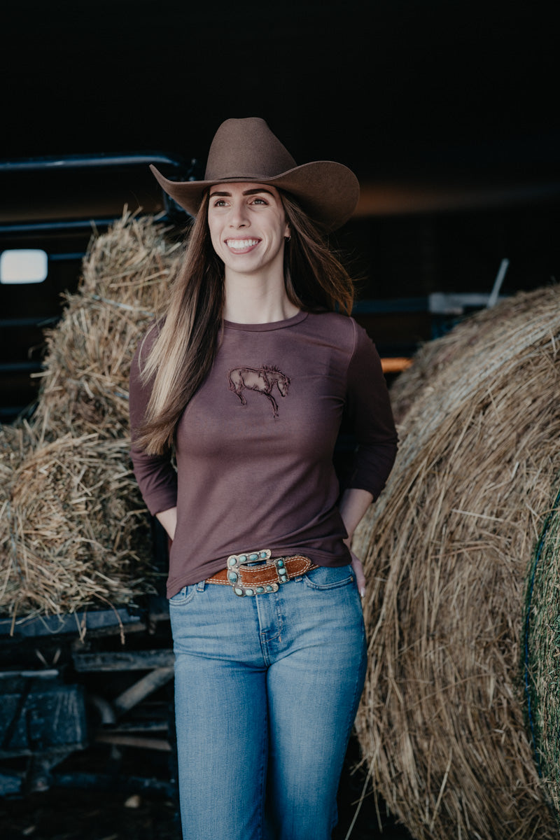 'Buck Out' Mocha Long Sleeve Shirt (XS - XXL)