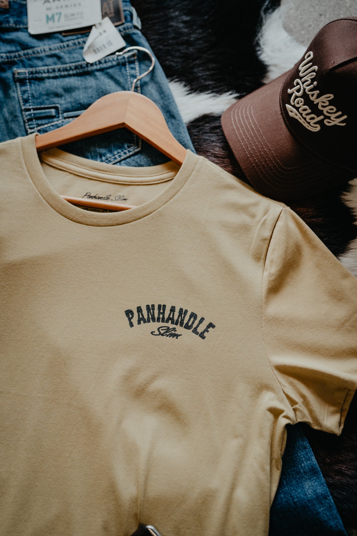 'Diablo' Men's Muted Yellow Graphic T-Shirt by Panhandle Slim
