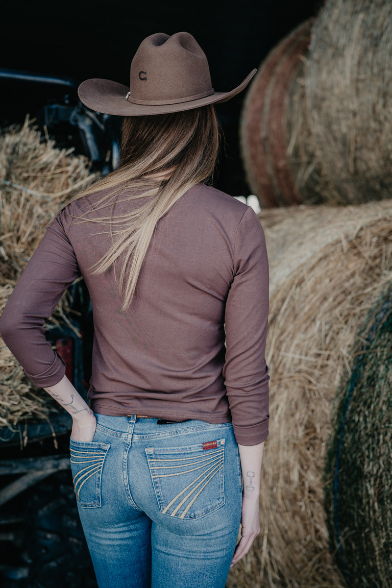 'Buck Out' Mocha Long Sleeve Shirt (XS - XXL)