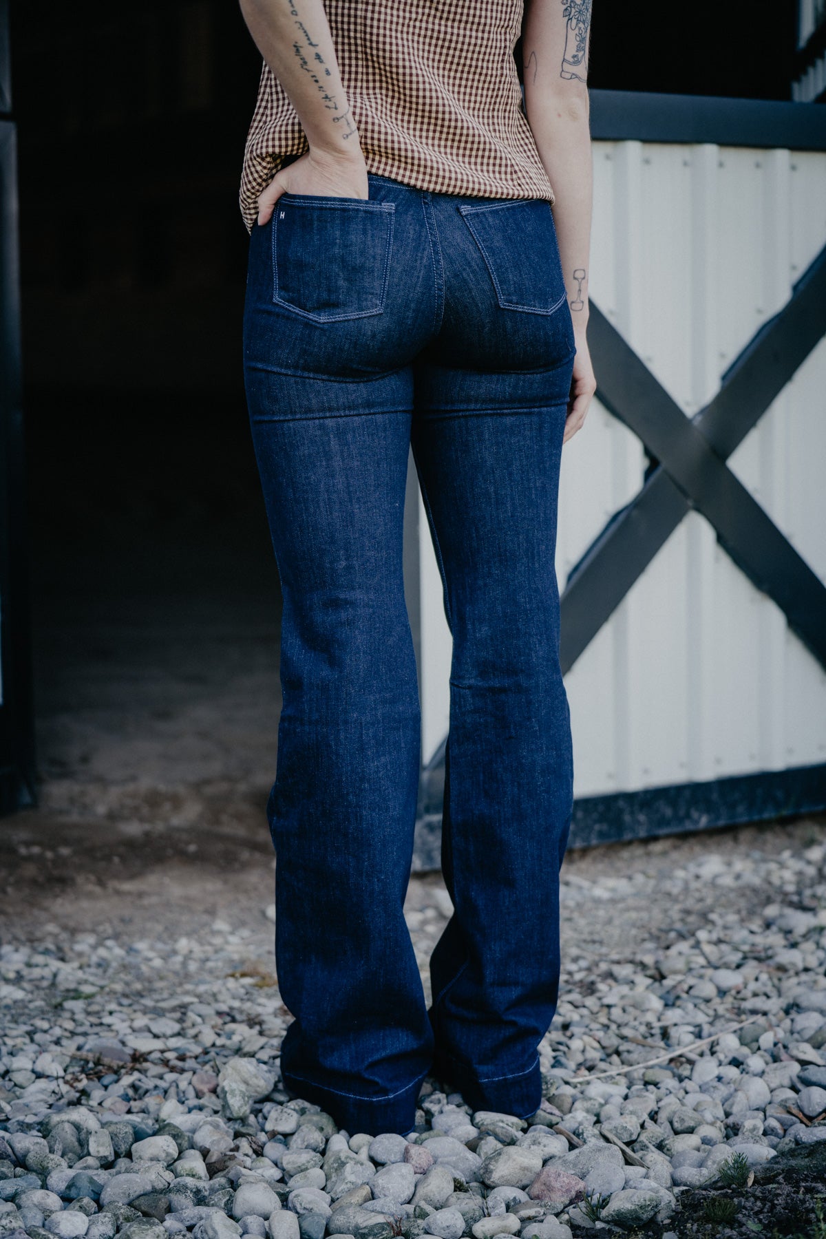 'Bella' Haala Denim Trouser Jean {Midnight Blue with Dusk Blue Stitching)