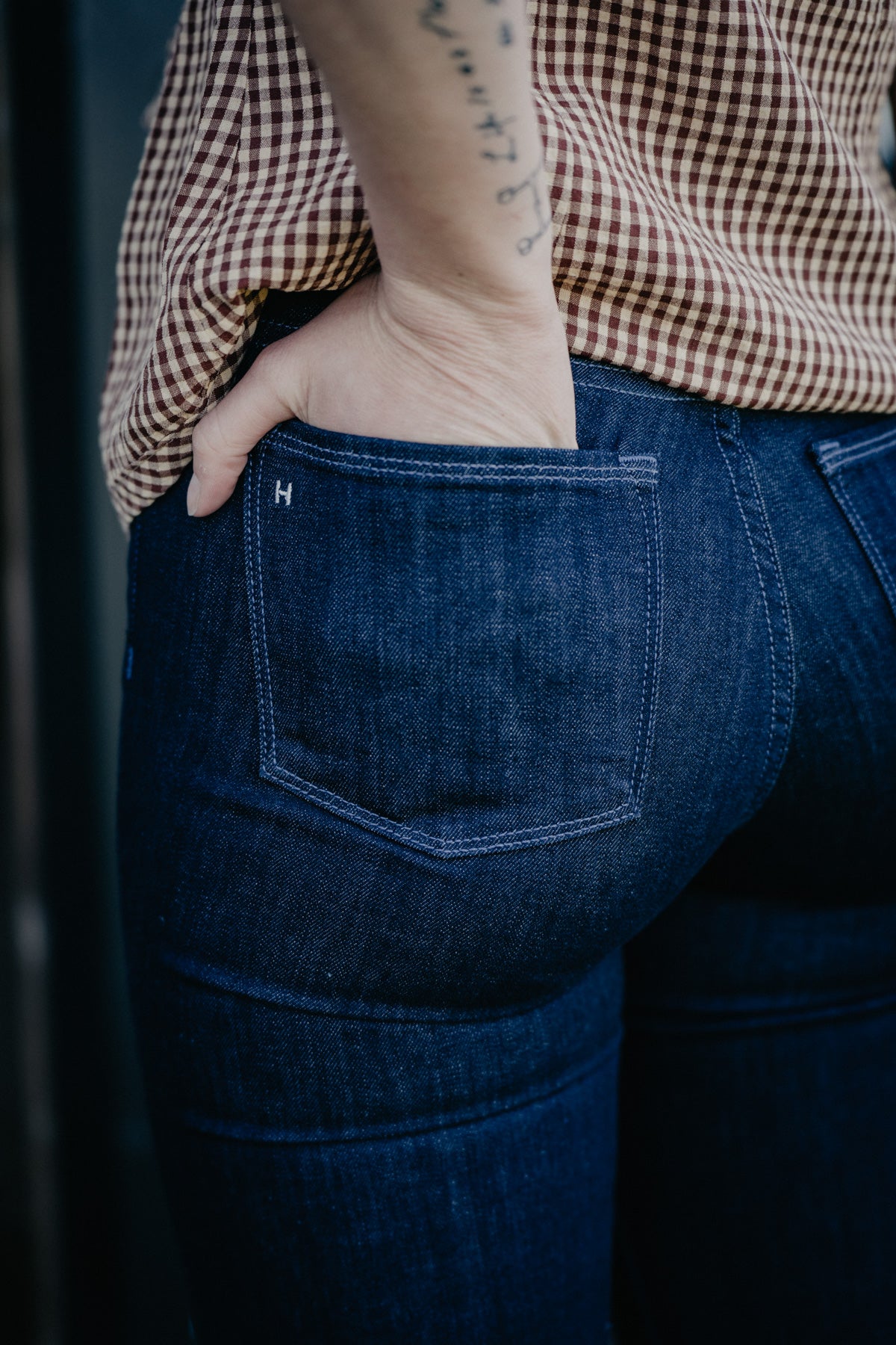 'Bella' Haala Denim Trouser Jean {Midnight Blue with Dusk Blue Stitching)