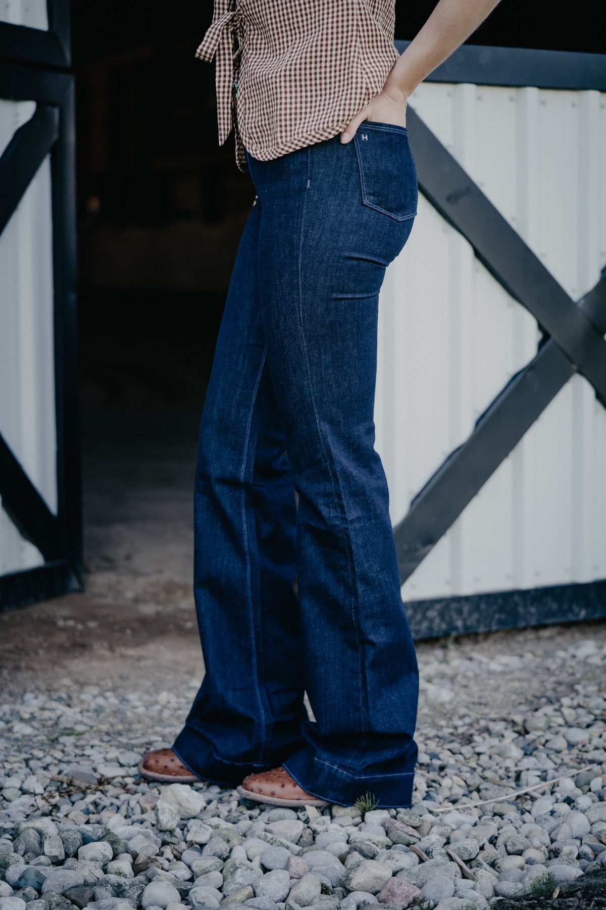 'Bella' Haala Denim Trouser Jean {Midnight Blue with Dusk Blue Stitching)