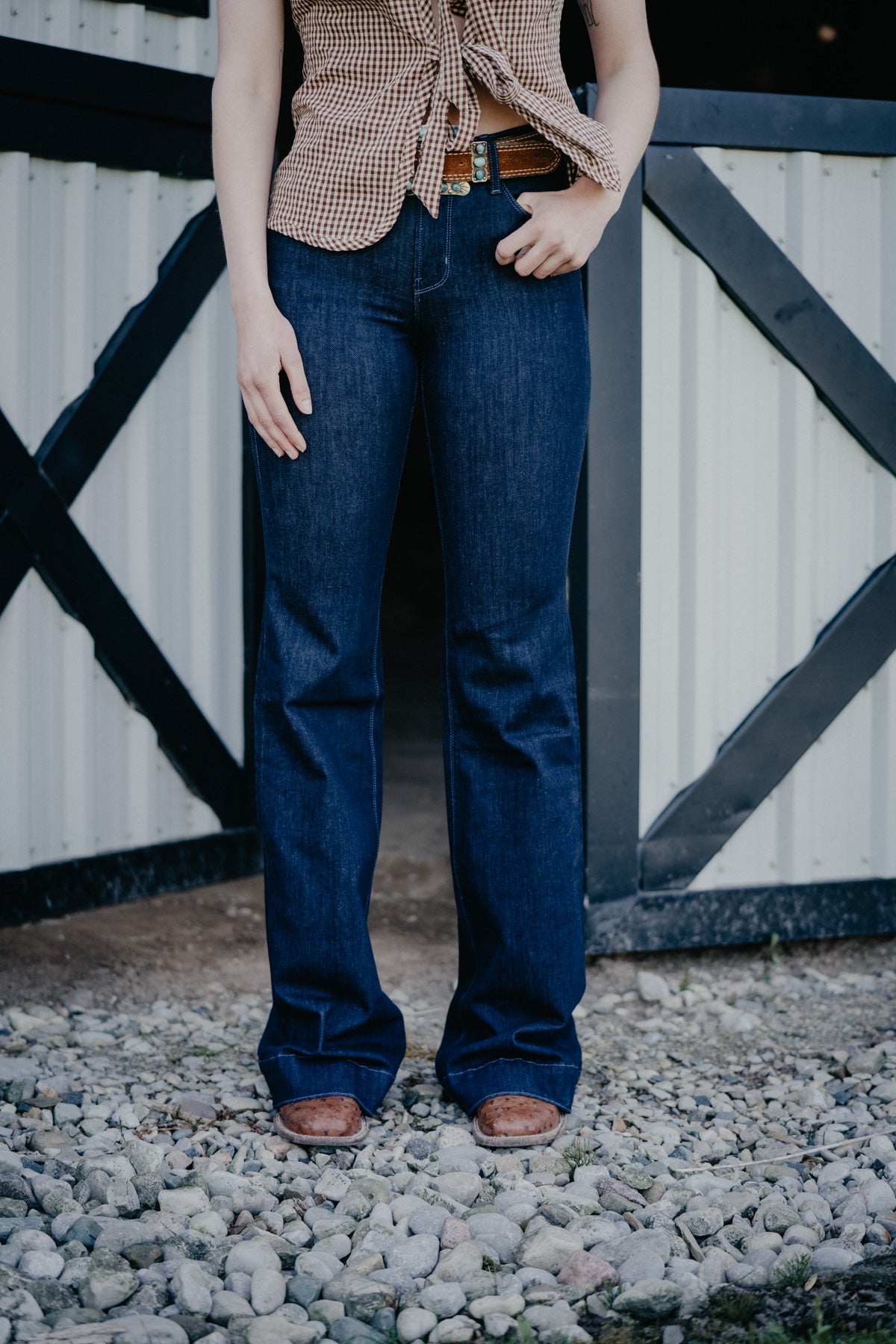 'Bella' Haala Denim Trouser Jean {Midnight Blue with Dusk Blue Stitching)