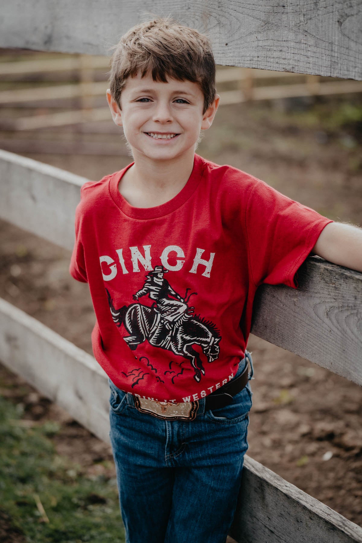 Youth 'Keepin' it Western' Red CINCH T-shirt (2T, M & L ONLY)