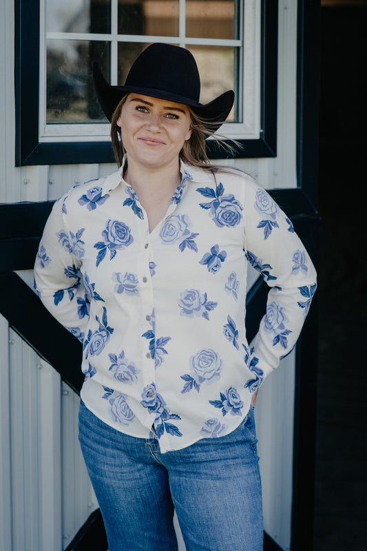 'Rosie' Women's Ariat Floral Print Button Down Shirt (XS-XL)