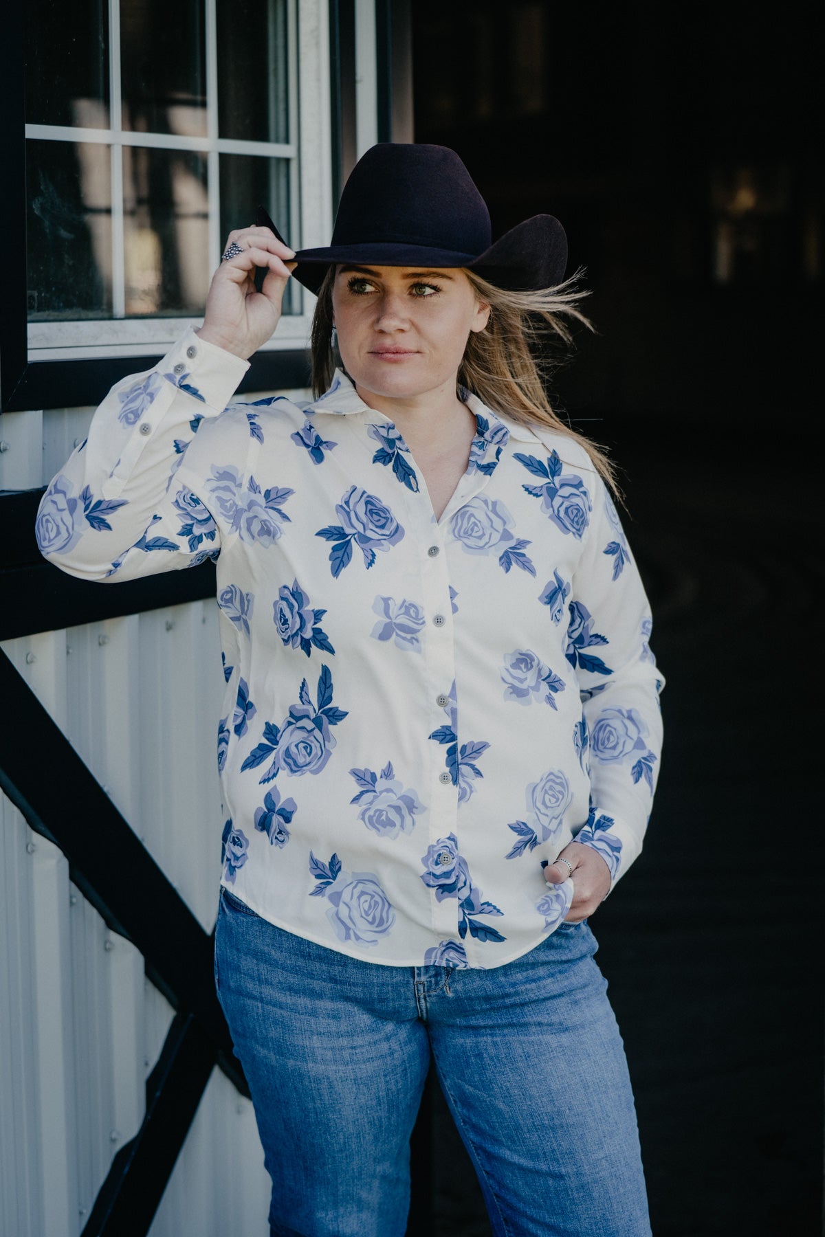 'Rosie' Women's Ariat Floral Print Button Down Shirt (XS-XL)