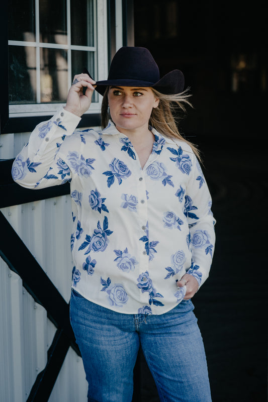'Rosie' Women's Ariat Floral Print Button Down Shirt (XS-XL)