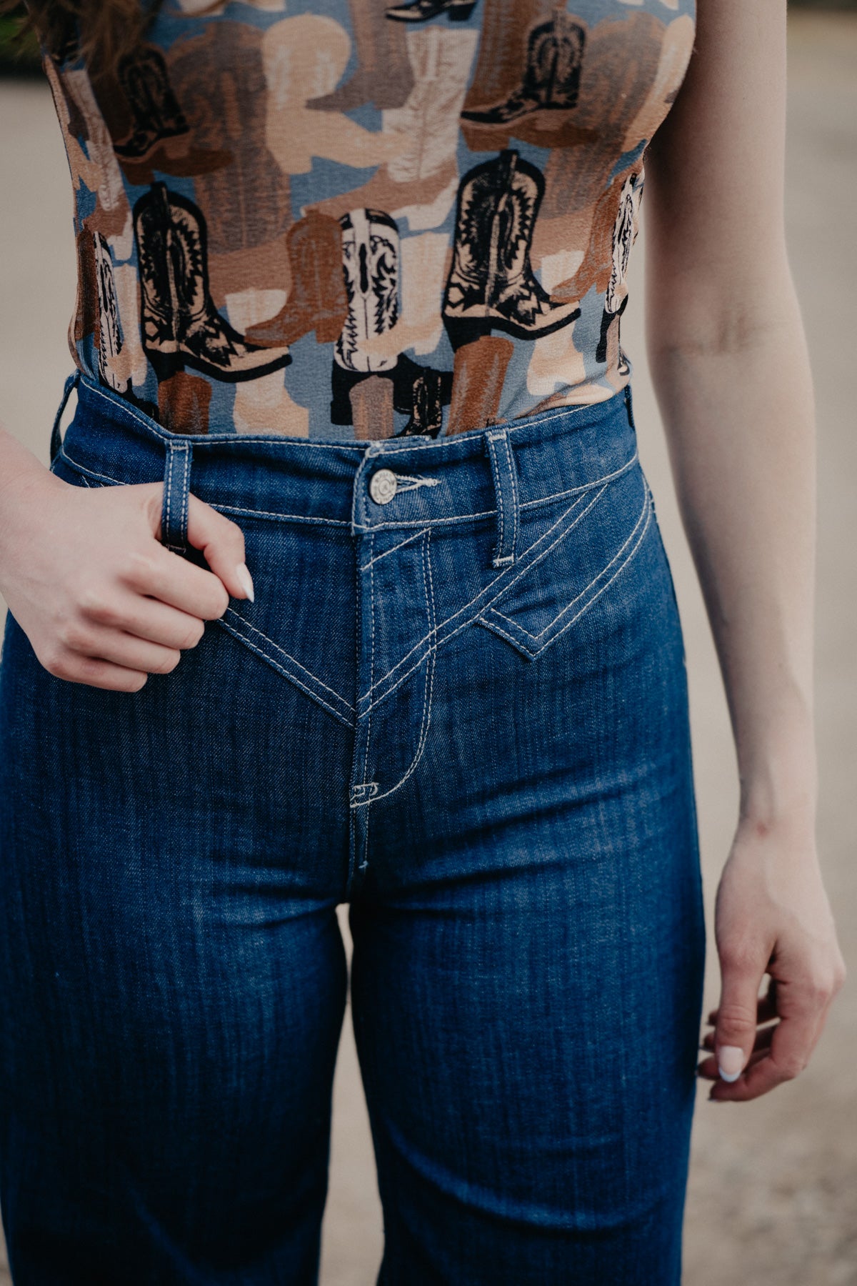 'Ellis' Ultra High Rise Yoke Wide Leg Jean by Ariat (Sizes 32S Only)