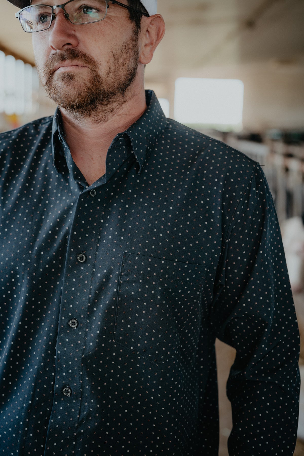 'Gunner' Black Geometric Button Down by Wrangler X COJO