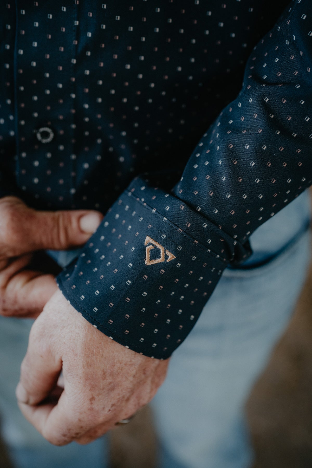 'Gunner' Black Geometric Button Down by Wrangler X COJO