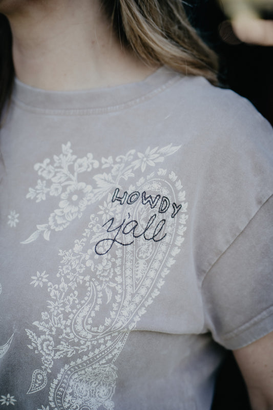 Women's Paisley Boxy Crop T-shirt (XS-XXL)