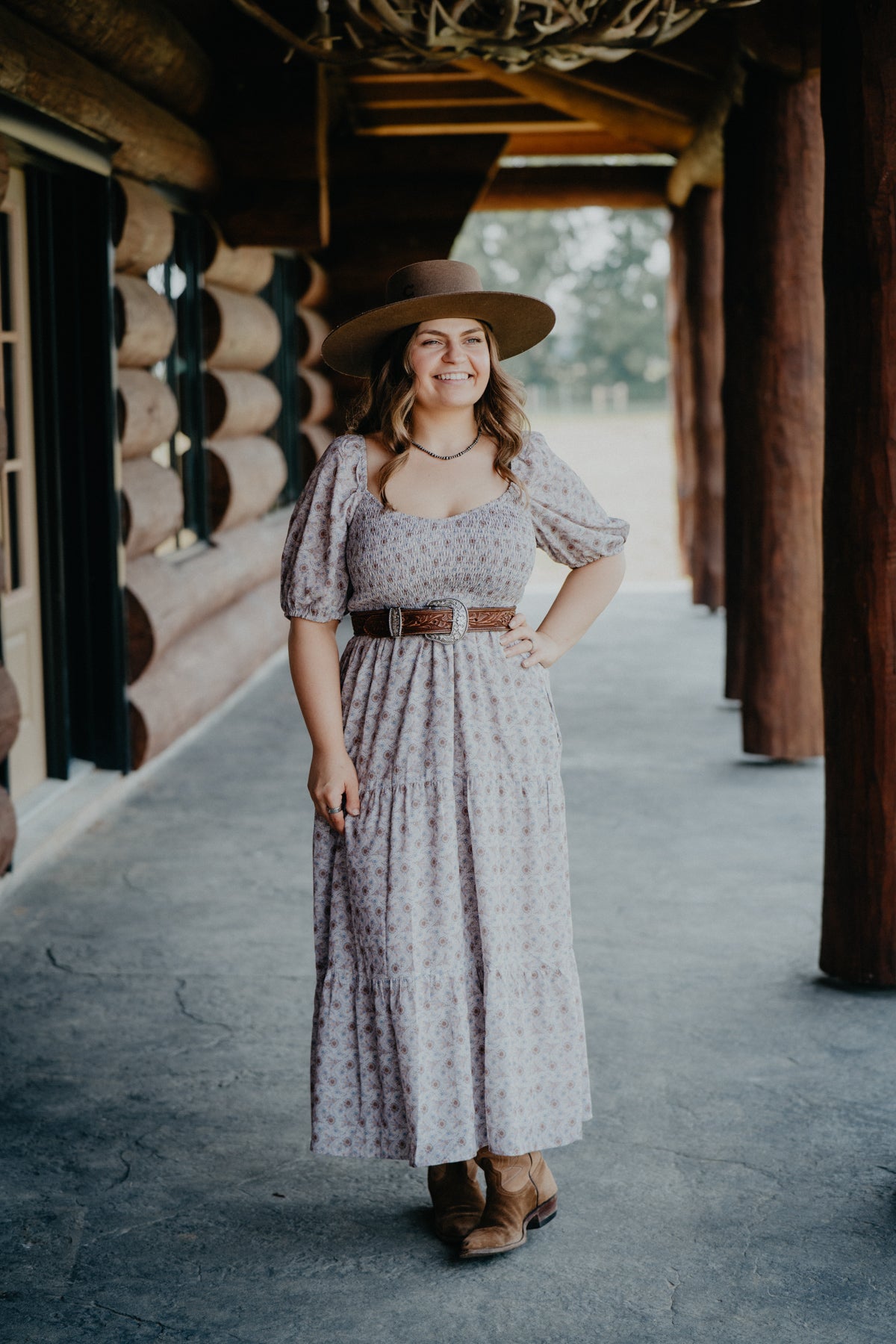 'Lucy' Paisley Print Tiered Midi Dress (S & L Only)