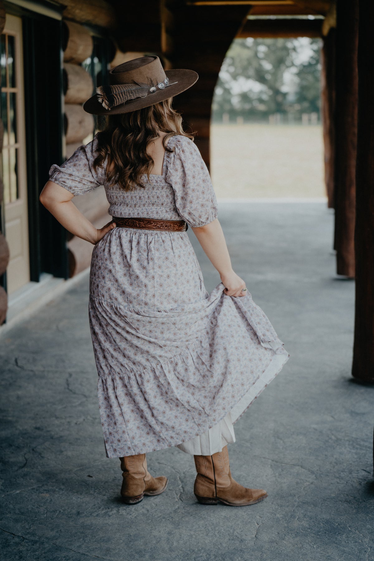 'Lucy' Paisley Print Tiered Midi Dress (S & L Only)