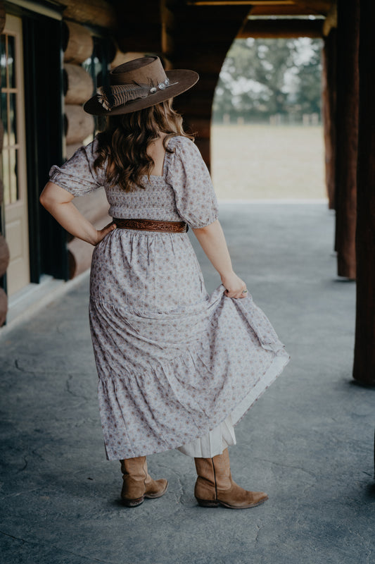 'Lucy' Paisley Print Tiered Midi Dress (S & L Only)