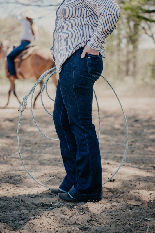 'Bella' Haala Denim Trouser Jean {Midnight Blue with Dusk Blue Stitching)