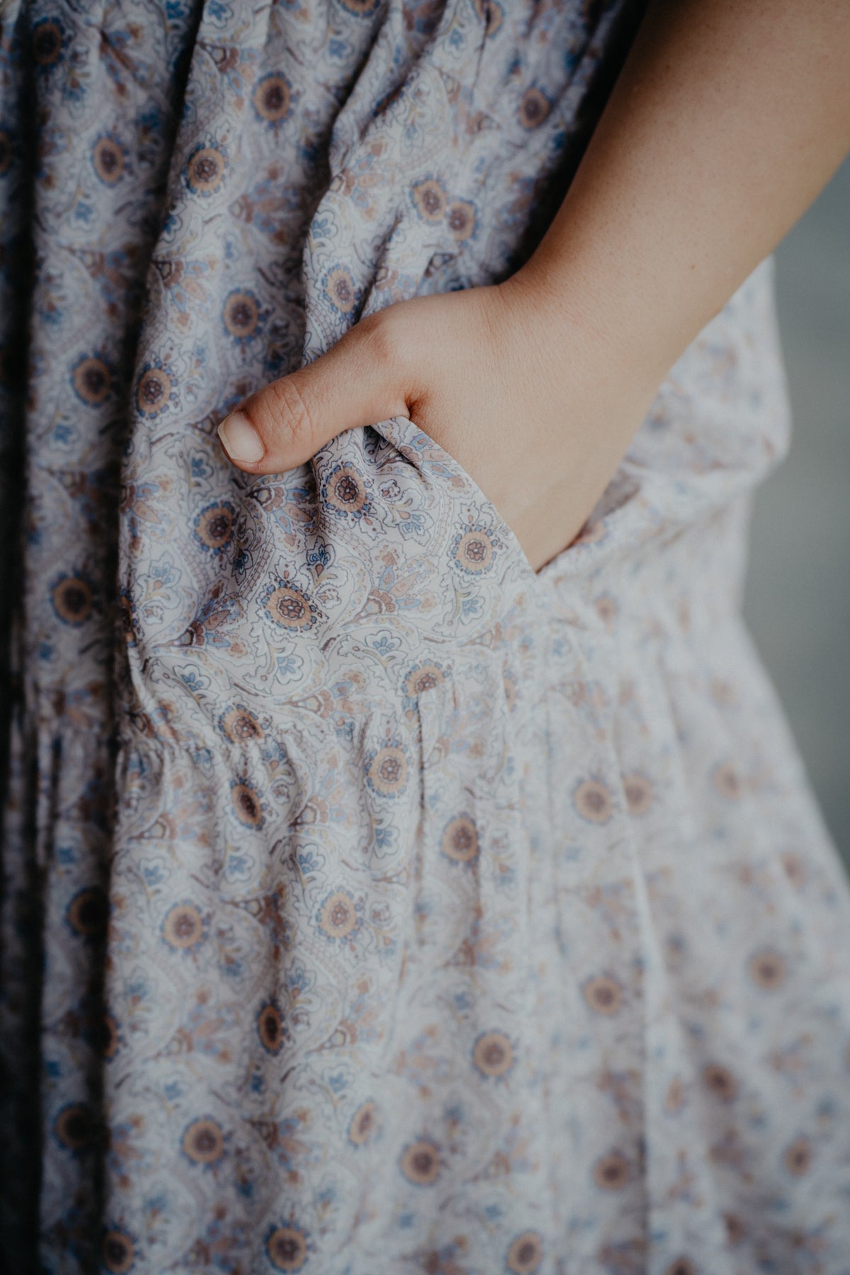 'Lucy' Paisley Print Tiered Midi Dress (S & L Only)