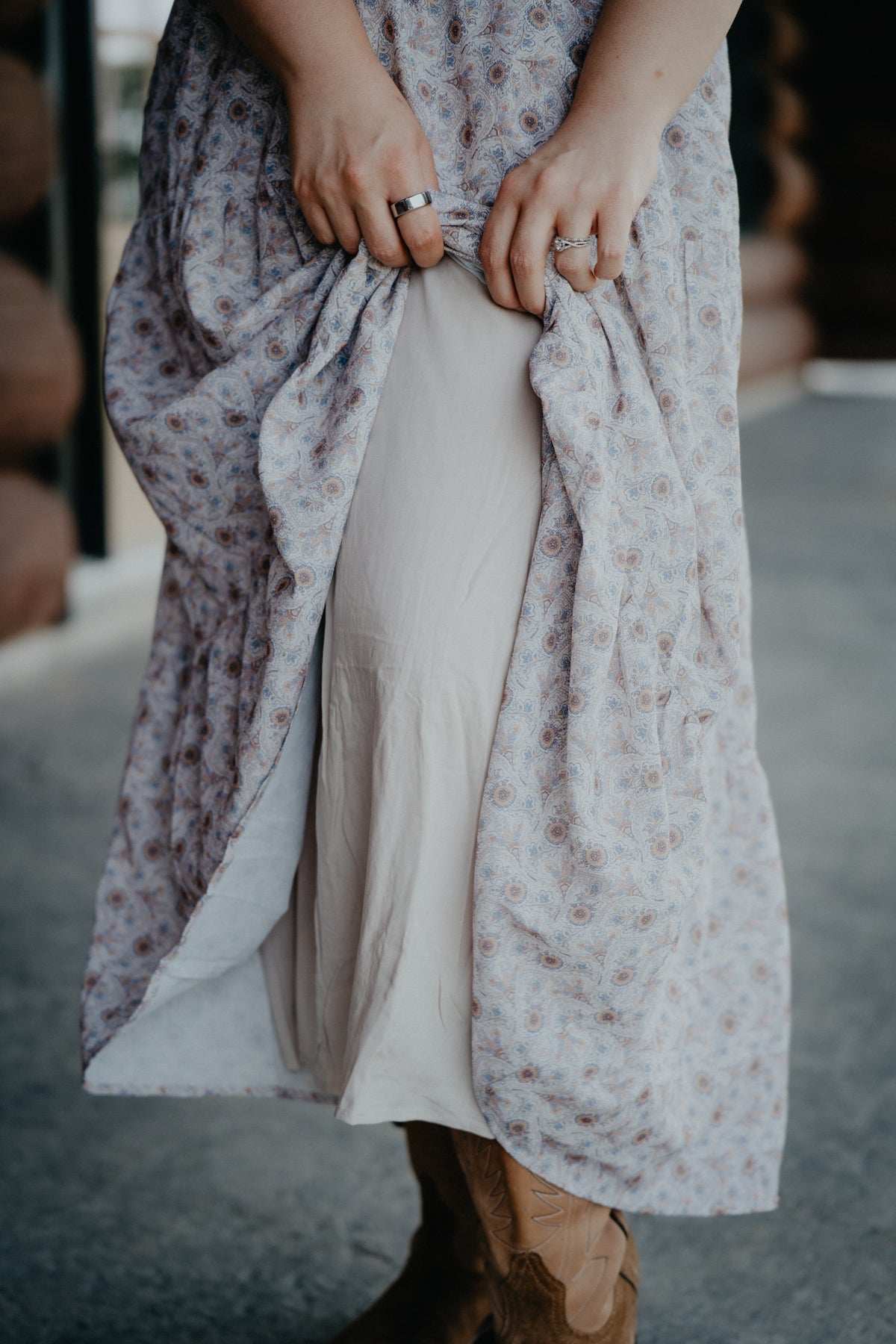 'Lucy' Paisley Print Tiered Midi Dress (S & L Only)