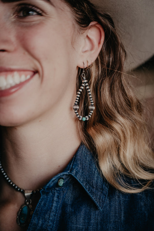 Sterling Silver Navajo Teardrop Shaped Earrings