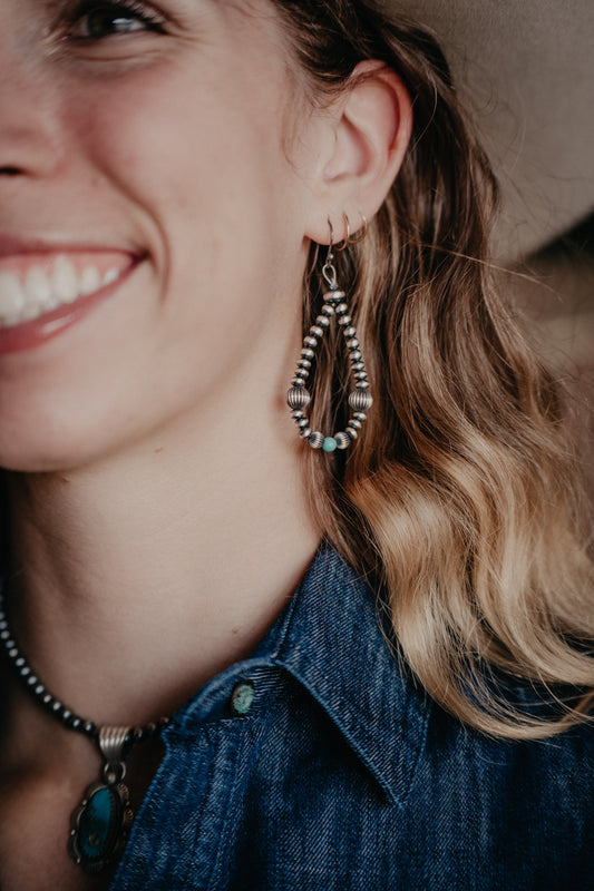 Sterling Silver Navajo Teardrop Shaped Earrings