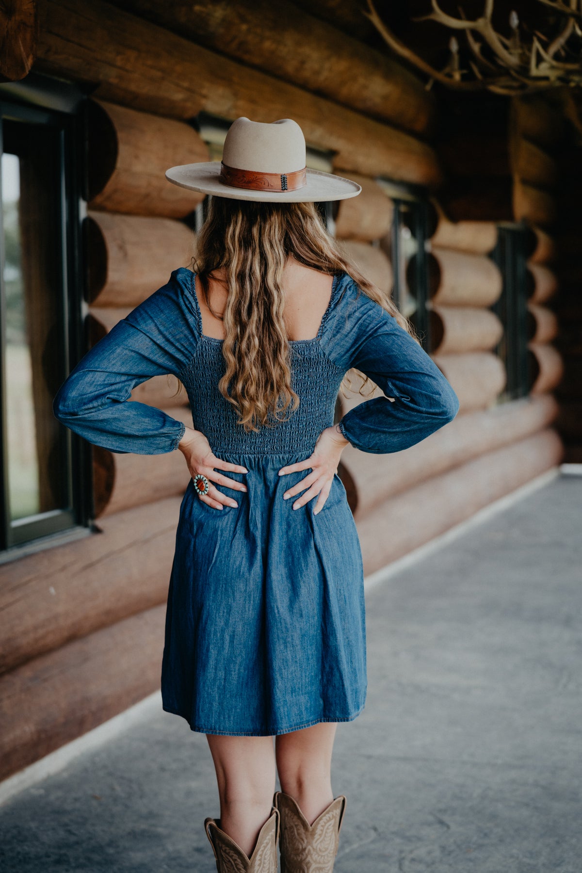 'Jemma' Square Neck Denim Dress by Wrangler (S-XXL)