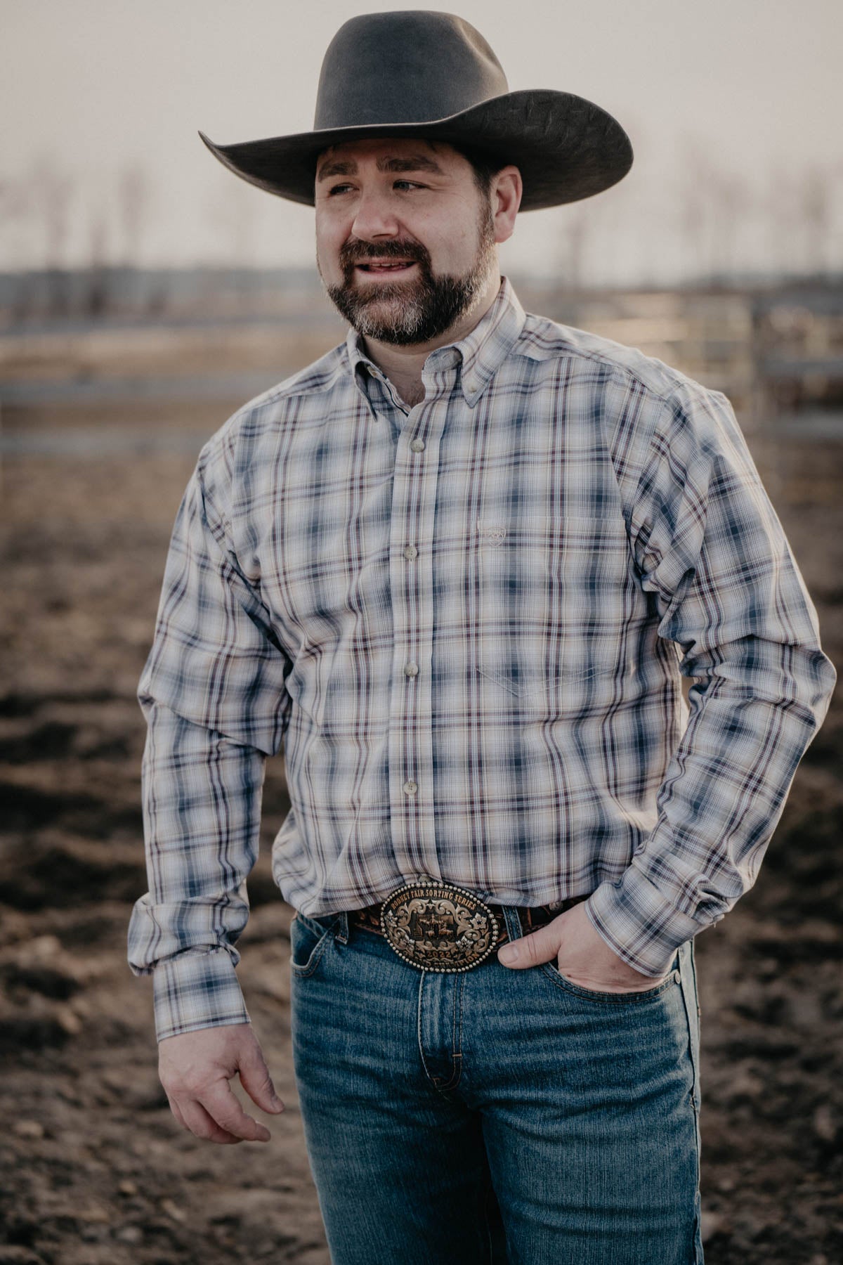 'Dash' Ariat Men's Pro Series Plaid Button Down Shirt (S, XL Only)