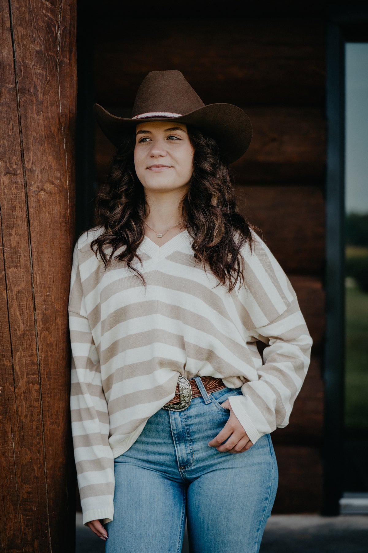 'Cordelia' Lightweight Striped Sweater (M ONLY