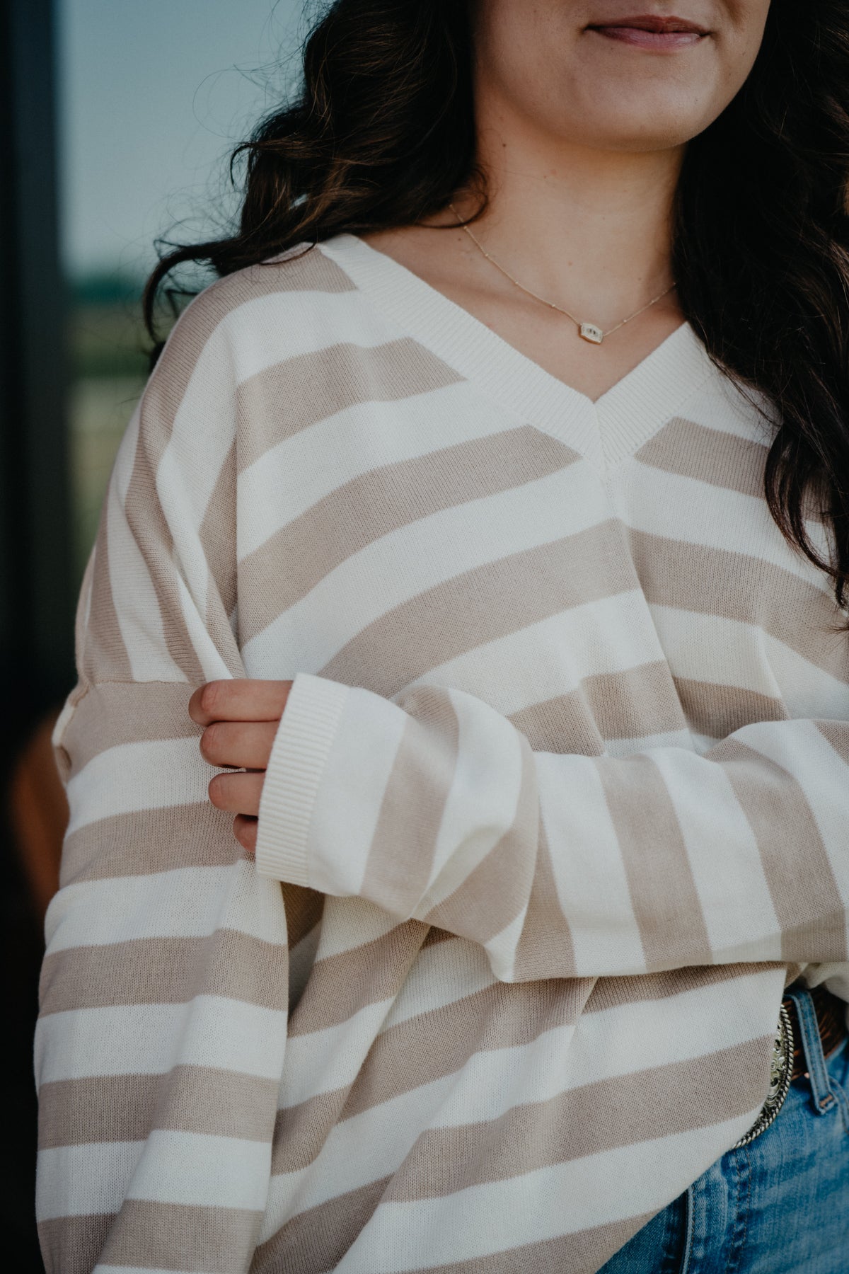 'Cordelia' Lightweight Striped Sweater (M ONLY