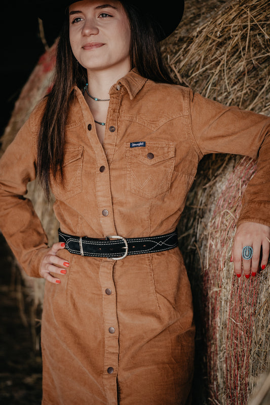 'Miranda' Women's Wrangler Brown Corduroy Dress (S-XXL)