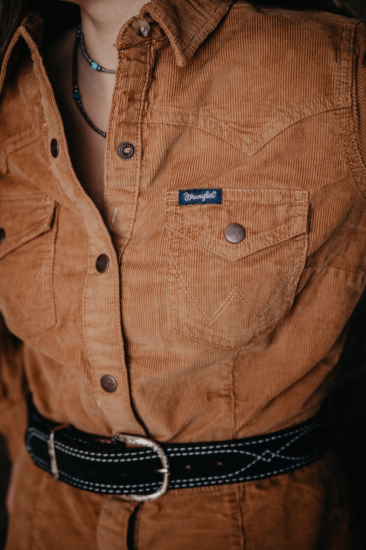 'Miranda' Women's Wrangler Brown Corduroy Dress (S-XXL)