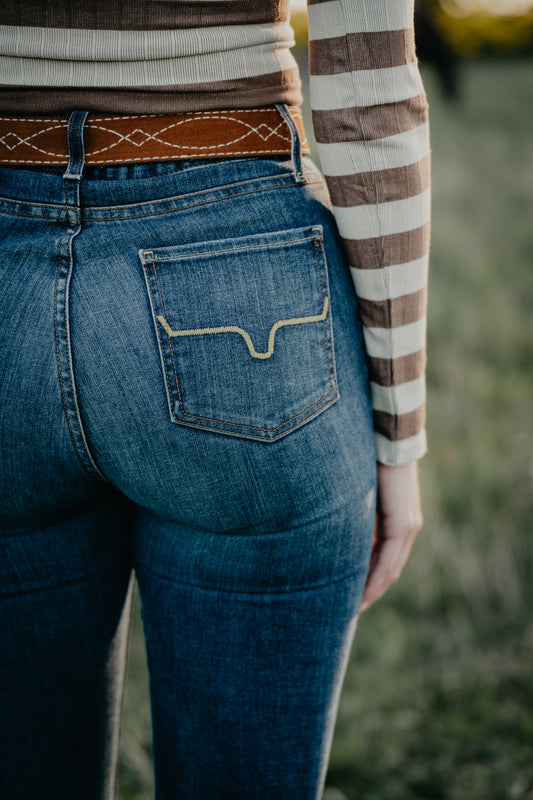 Sarah High Rise Straight Leg Jean by Kimes Ranch (Dark Blue)