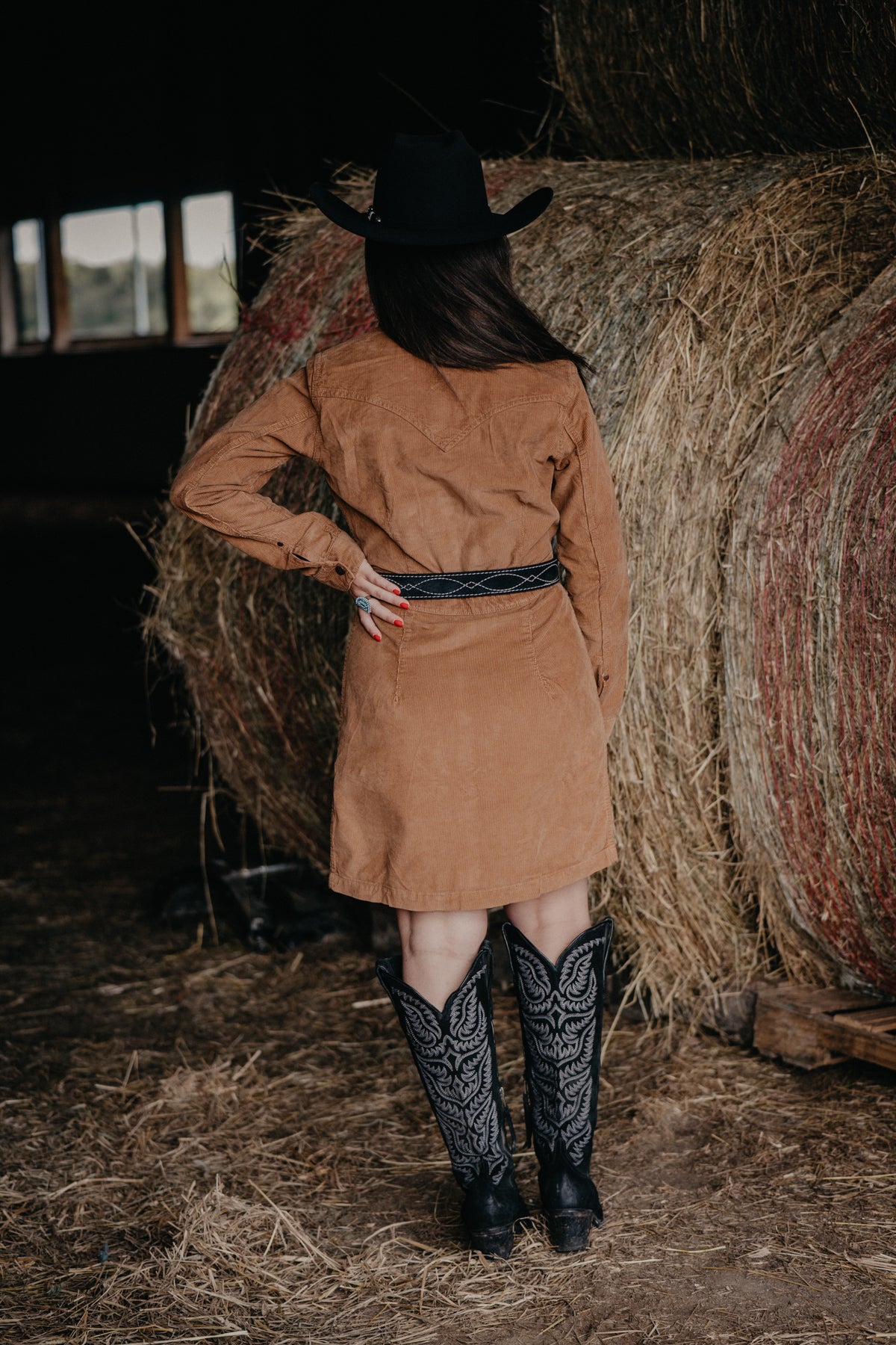 'Miranda' Women's Wrangler Brown Corduroy Dress (S-XXL)