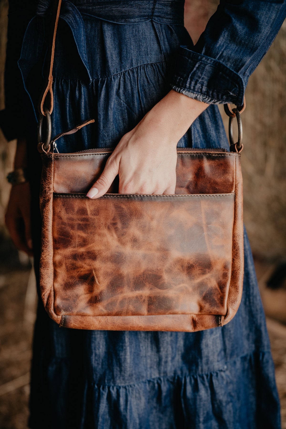 'Olivia' Vaquero Concho Cowhide Crossbody by STS Ranchwear 1
