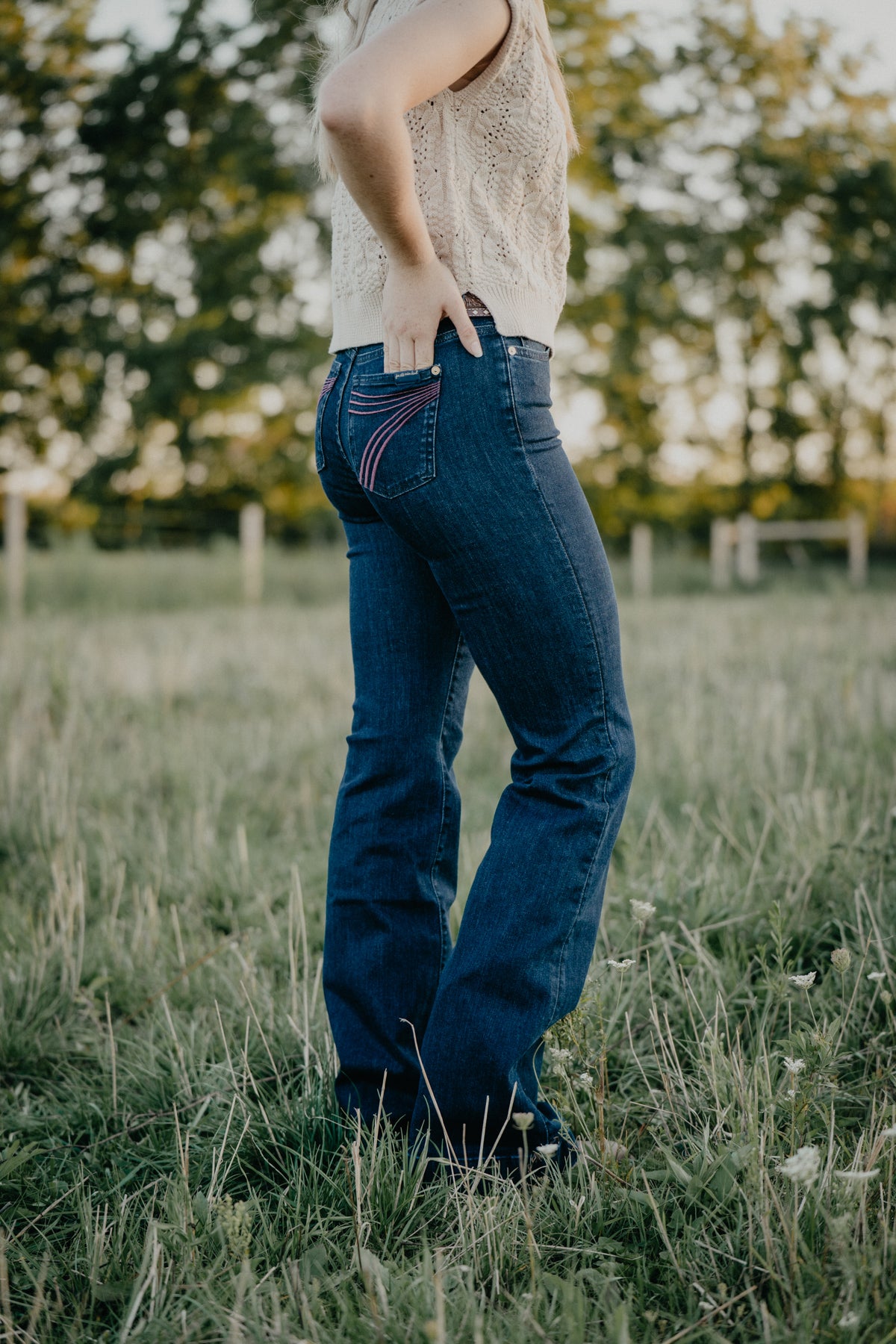 'Classical' Pink Pocket Dojo Trouser by 7FMK (Regular 34.5" Inseam)