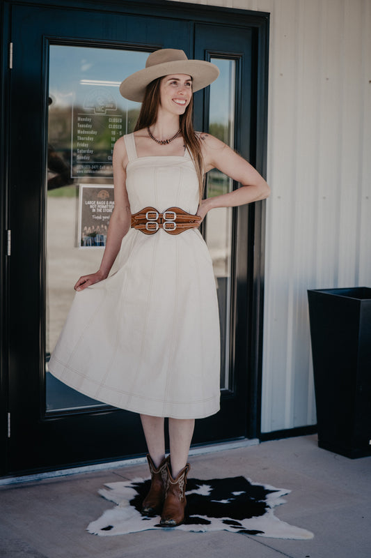 'Valentine' Summer Sand Denim Midi Dress (2-12)