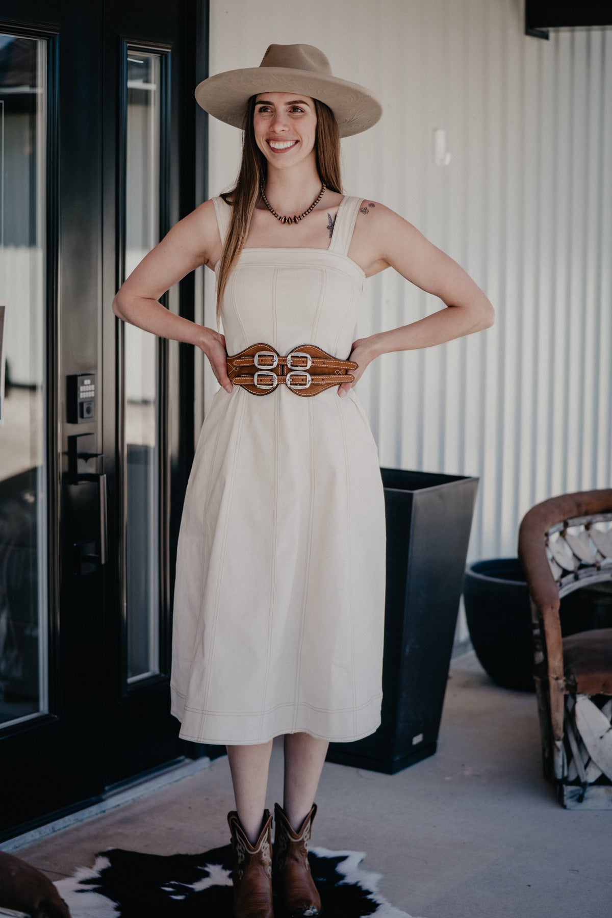 'Valentine' Summer Sand Denim Midi Dress (2-12)
