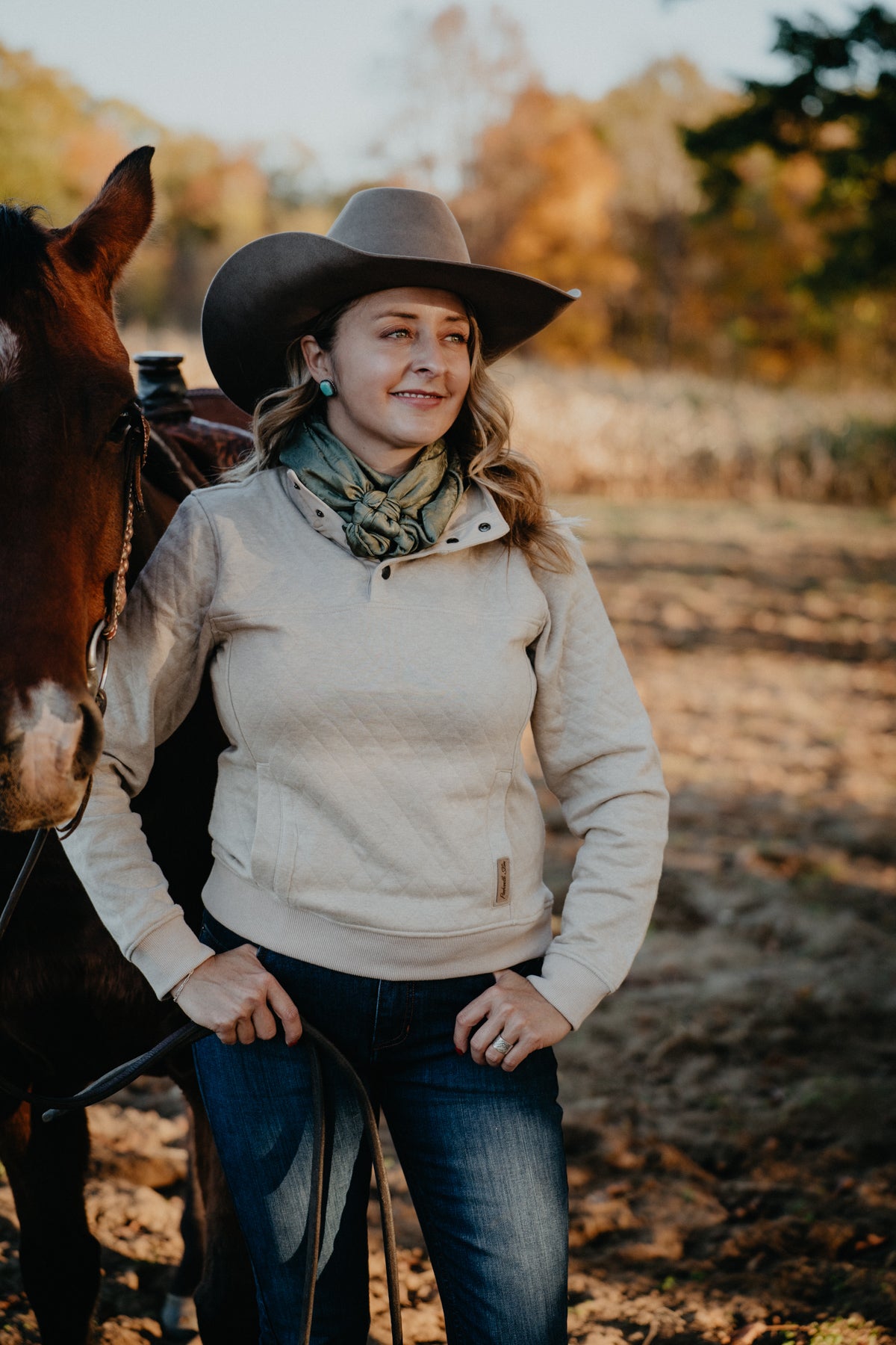 'Autumn' Women's Quilted 1/4 Button Sweater by Panhandle Slim (2 Colourways)