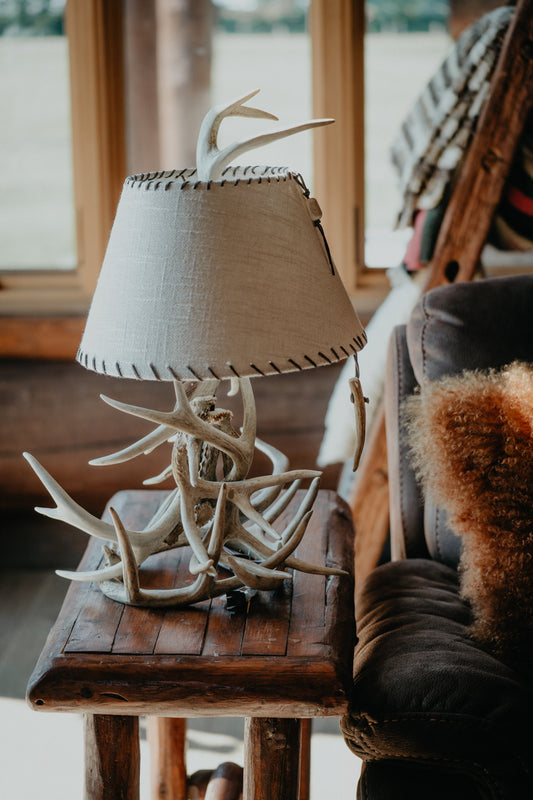 Authentic White-tailed Deer Antler Table Lamp